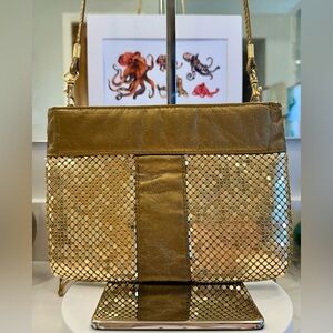 VTG - “Another Y&S Original” - Gold Mesh & Leather - Evening Bag - VGUC